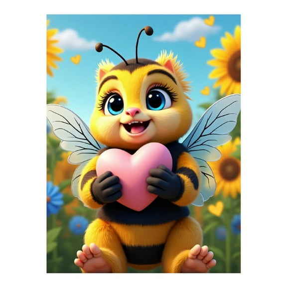 Diamond Art Kit for Adults, Cartoon Bee Print No.11 Diamond Painting for Adults Beginners, 5D DIY Diamond Art Painting Kits, Colorful Diamond Painting Craft for Home Decor 12x16