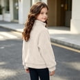 thumbnail image 5 of Fancifize Fancifize Half Zip Sherpa Fleece Sweatshirts for Boys Girls, Mock Neck Fuzzy Warm Pullover Tops with Pockets, 3-14 Years, 5 of 7