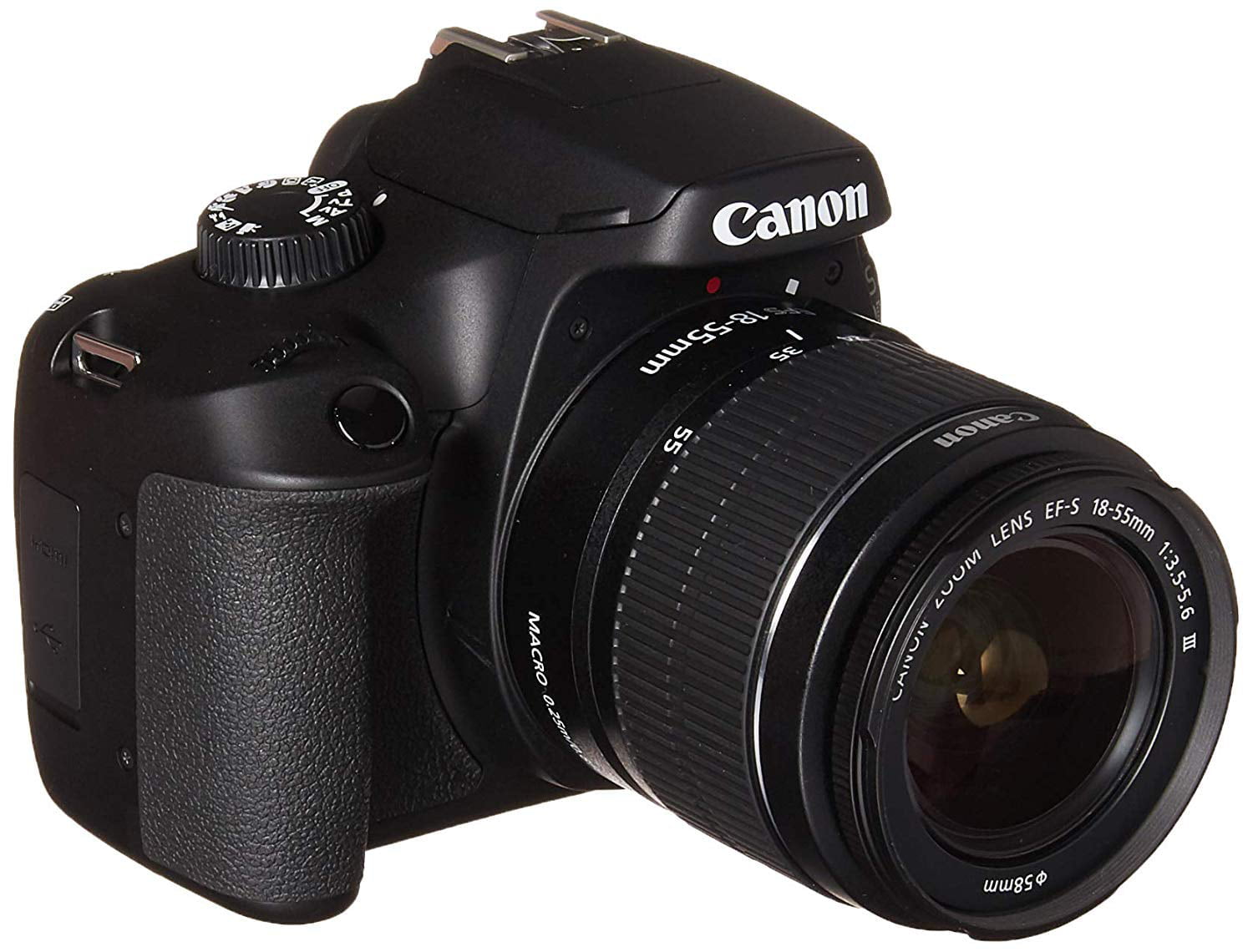 schermutseling Zakje Harmonie Canon EOS 4000D DSLR Camera EF-S 18-55 mm f/3.5-5.6 III Lens - Walmart.com