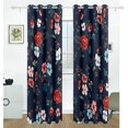 thumbnail image 2 of Coolnut Floral Pattern Blackout Curtain for Bedroom, 2 Panels Thermal Insulated Blackout Drapes Long Darkening Curtains with Grommets for Living Room 55 x 84 Inch, 2 of 5