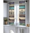 thumbnail image 5 of Retro Farm Animals Sheer Curtains 39 Inch Length 2 Panels Set for Living Room/Bedroom, Country Cow Pig Chicken Turquoise Wood Kitchen Curtains Grommet Curtains Window Treatments 27.5"x39"x2, 5 of 7