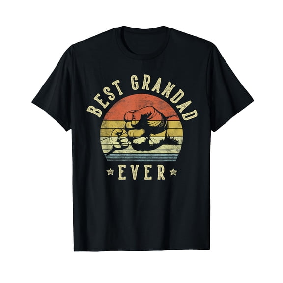 Best Grandad Ever - Retro Fist Bump Vintage Design Grandad T-Shirt