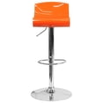thumbnail image 5 of Orange/White Adjustable Height Plastic Barstool, Chrome Base, 5 of 5