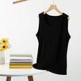 thumbnail image 4 of Endives Women's Cotton Tank Top Fitness Round Neck Wrapped Camisole Top Vest Basic Layer Tank Top Sport Wear Black, 4 of 7
