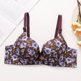 thumbnail image 2 of Loopsun Women Daily Floral Print Underwire Bra Comfortable Breathable Shaping Support Thin Wear, 2 of 5