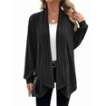 thumbnail image 3 of Women'S Cardigan Long Sleeve Asymmetrical Knit Open Front Cardigan Outwear Black S, 3 of 8