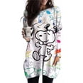 thumbnail image 4 of Camiseta de manga larga con cuello redondo para mujer, de primavera y otoño, talla grande 3XL, informal, holgada, con bolsillo, de Snoopy, 4 of 5