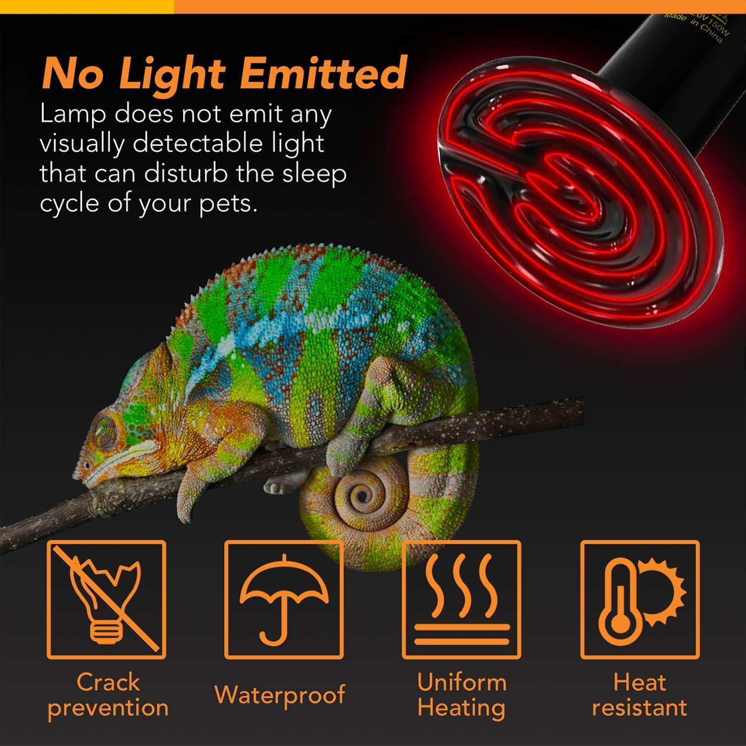 Simple Deluxe 100W Infrared Ceramic Reptile Heat Lamp Bulb 150W Clamp Light for Pet Lizard Tortoise Walmart