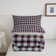 thumbnail image 5 of Manfei Classic Plaid King Size Comforter Sets,Vintage Check Comforters King Size,Brown Blue,Light Gray Reversible,3 Pieces,1 Comforter and 2 Pillowcases,3 Pieces,1 Comforter and 2 Pillowcases, 5 of 7