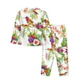 thumbnail image 2 of Bingfone Womens Pajama Sets Birds And Flowers Print,Long Sleeve Loungewear Pajamas Set-Small, 2 of 9