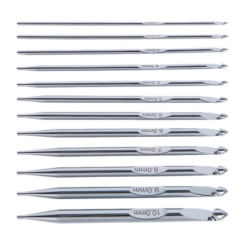 Zecic Aluminum Tunisian Crochet Hook Needle with Case for Knitting Weaving