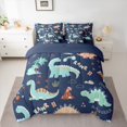 thumbnail image 2 of Castle Fairy Kawaii Animal Dinosaur Bedding Comforter Set 7 Pieces for Children Teens Adults,Cute Jungle Wildlife Full Bedding Set Lightweight,Cartoon Rainbow Dino Fitted Sheet Flat Sheet, 2 of 8