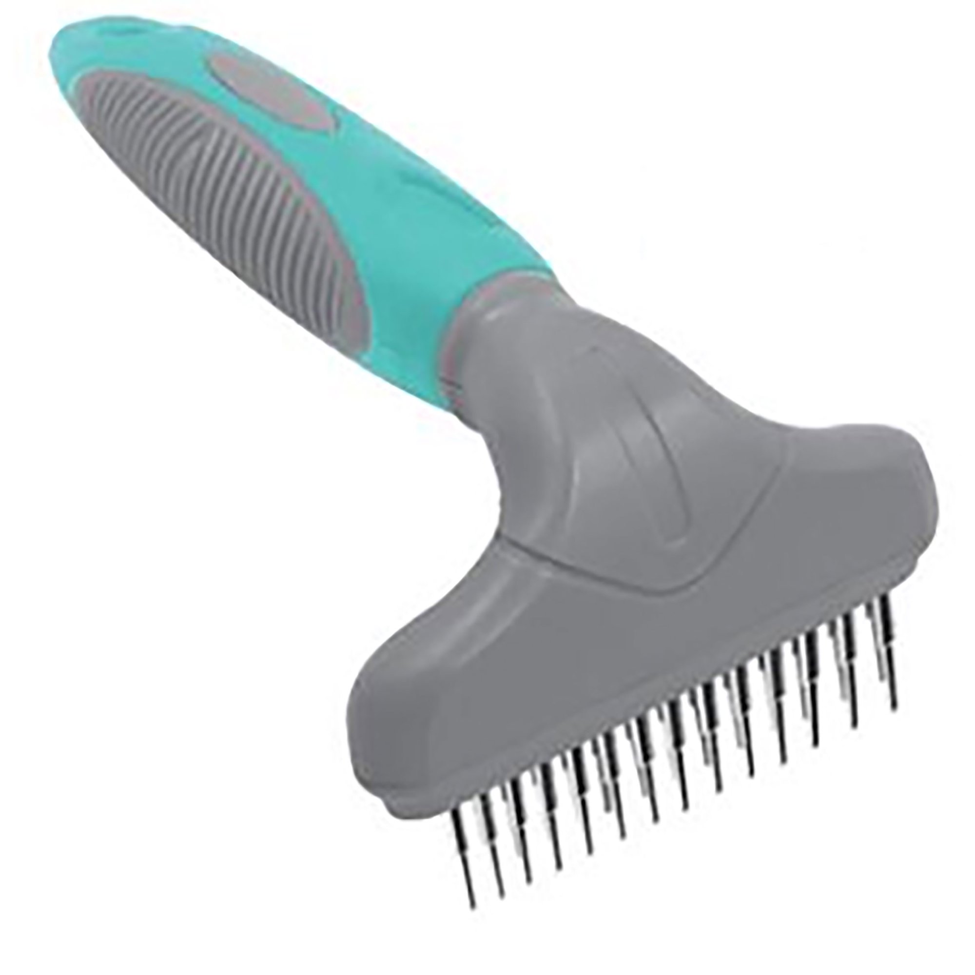 Groomer Essentials Dematting Brush for Dogs Double Row Undercoat Fur Rake Effective Deshedding Rake for Thick Coats Professional Pet Grooming Tool