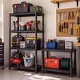 thumbnail image 4 of HOKEEPER 4-Tier Storage Shelves, 440LBS Heavy Duty Plastic Shelving Unit for Garage Kitchen Closet 11.81"D x 23.62"W x 52.56"H, Black, 4 of 8