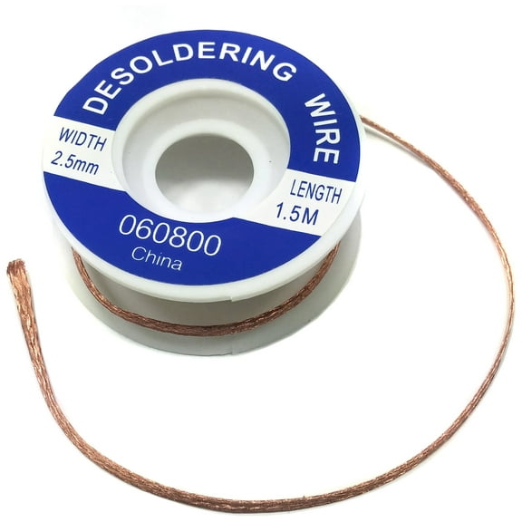 Desoldering Copper Wick for Solder Removal, 2.5mm Width, 5' Length