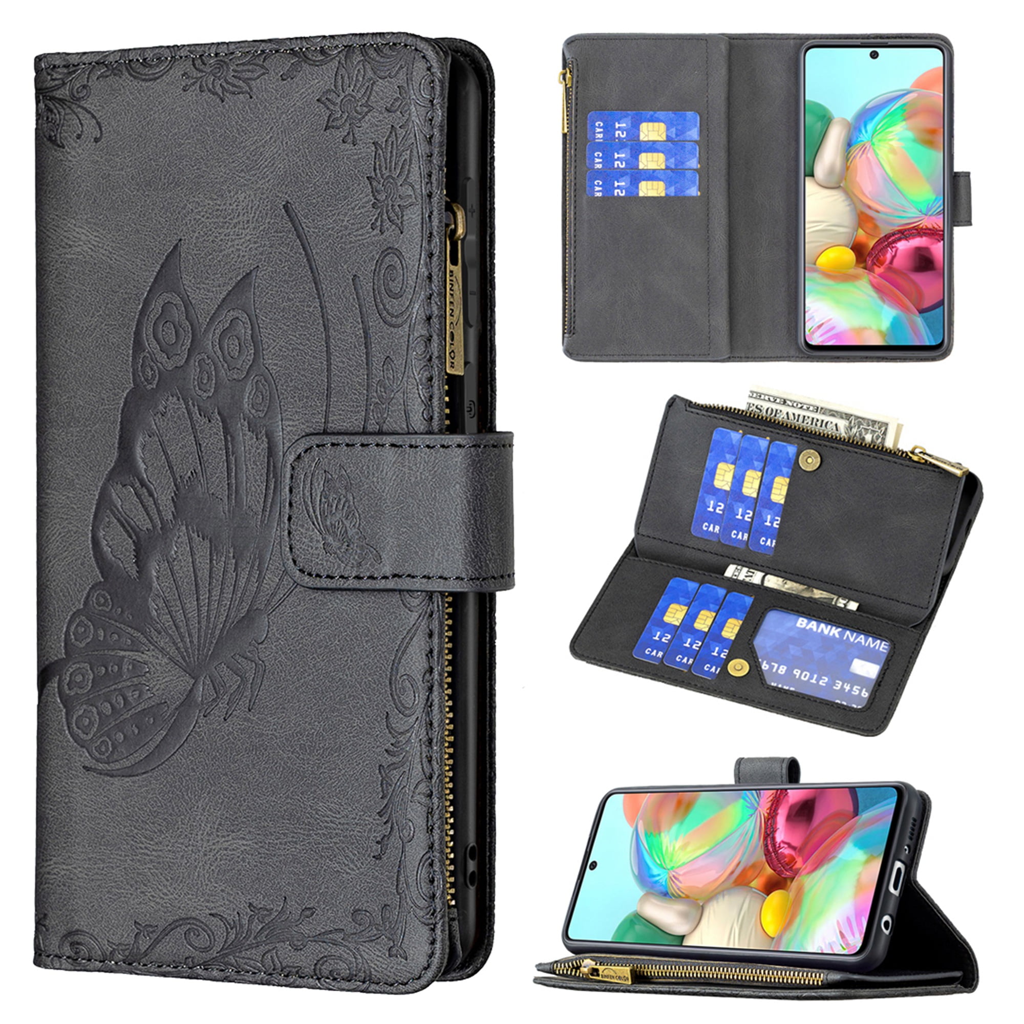 Leather Cover Business Gifts Wallet with Extra Waterproof Underwater Case Flip Case for Samsung Galaxy S8