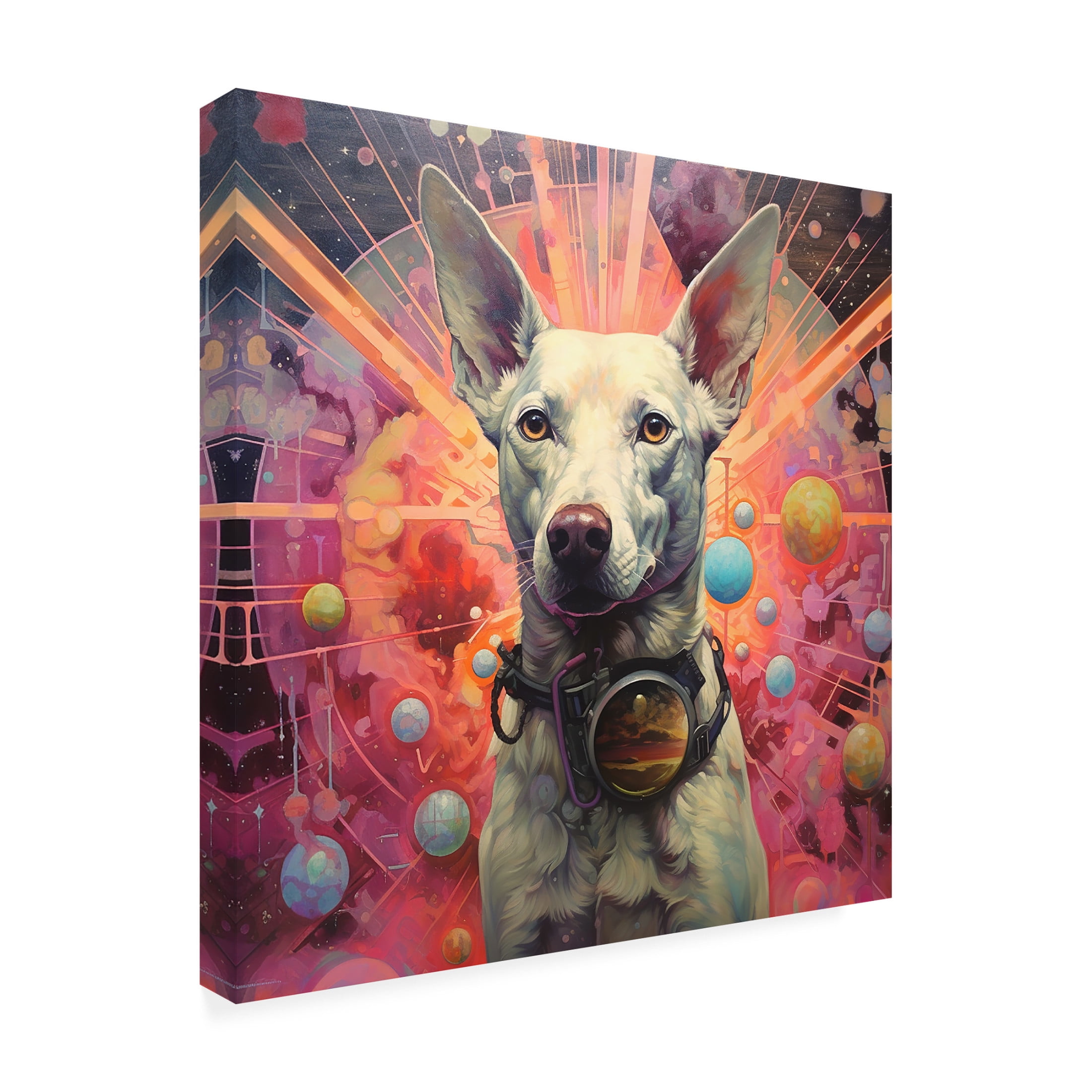 Canvas Wall Art - Ray Heere 'Art Dog 7' Wall Art for Living Room, Bedroom, or Office Décor by Trademark Fine Art - 14 x 14 Inches