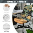 thumbnail image 3 of HELLHERO Hawaii Beach Print Office Chair Cover Set, Anti Dust Coconut Palm Print Gaming Chair Seat Cover with Arm Rest Covers, Stretchable Rotating Boss Chairs Slipcover, Home Decor, 3 of 6