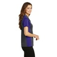 thumbnail image 3 of Sport-Tek Ladies Colorblock Micropique Sport Wick Polo-2XL (Iron Grey/ Purple), 3 of 6