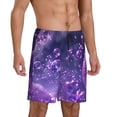 thumbnail image 2 of Balery Purple Bubble Abstract Art Pantalones cortos de pijama de punto de algodón para hombre con cinturilla y bolsillos-Large, 2 of 6
