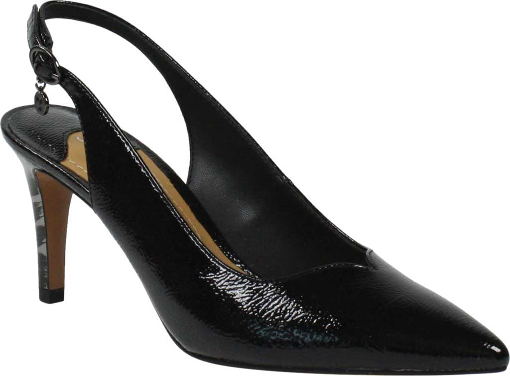Slingback Dress Heels Black Shiny 