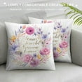 thumbnail image 3 of RUIYC Christian Classical Saying Throw Pillow Covers Flower Arrow Decorative Bible Verse In Strength &amp; Pillow Cases Home Decor Cushion Cover Gifts, 3 of 5