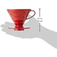 thumbnail image 4 of Hario V60 - Goteador de café de plástico, tamaño 02, rojo, 4 of 5