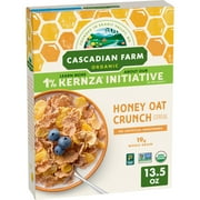 Cascadian Farm Honey Oat Crunch Organic Cereal, Made with Whole Grain, 13.5 oz