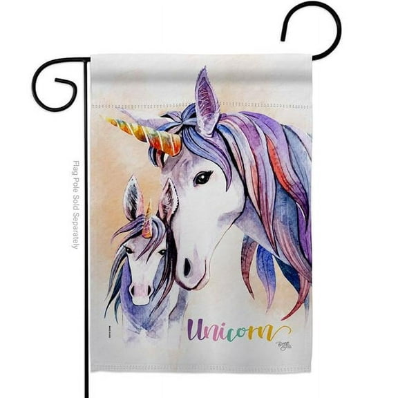 Breeze Decor G165238-BO 13 x 18.5 in. Unicorn Interests Fantasy Double-Sided Decorative Vertical Garden Flags - House Decoration Banner Yard Gift