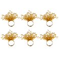 thumbnail image 1 of Set de 6 Servilleteros DII Estrella Dorada con Cuentas 10 cm, 1 of 7