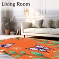 thumbnail image 2 of ODIKA 3'x5' Machine Washable Non-Slip Area Rug, Magical Fairy Garden with Sparkling Dewdrops and Wings High Traffic Rug, Orange, 691508, 2 of 7