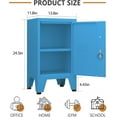 thumbnail image 3 of 24.5" H Metal Locker Storage Cabinet with Lock - Adjustable Shelf & Feet, Single Door Lockable Cabinet for Home, Office, Bedroom, Living Room (Blue), 3 of 16