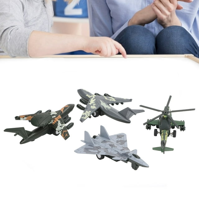 Toy 4pcs Pull Back Airplane Toy Children Boys Alloy Simulated Aircraft Plane Model Birthday Gift Decoration