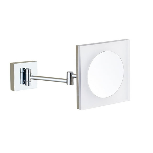 Personal Makeup Mirrors 5X Acrylic Mirror Led With Light Makeup Mirror Folding Wall Hanging Beauty Mirror Bathroom Retractable Square Mirror ,Widely Use