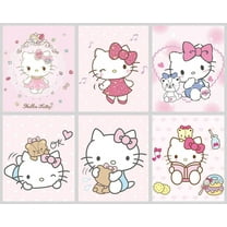 A Set of 6 Hello Kitty Cartoon Paintings Posters for Kids Bedroom Wall Decorations,Unframed.