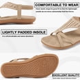 thumbnail image 4 of Atoshopce Womens Flats Sandals Casual Summer Slip on Beach Shoes Comfortable Ankle Elastic Strap Walking Sandal, 4 of 8