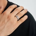thumbnail image 7 of SFTING Men Wedding Band AAAAA CZ Men Rings 925 Sterling Silver Round Cut Wedding Promise Band for Him Size 9, 7 of 7