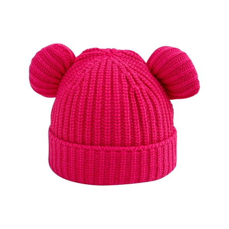 

QWERTYU Children Winter Knitted Hat Infant Baby Toddler Cap Ski Beanie for Girl Boy 4M-3Y One Size