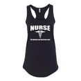 thumbnail image 2 of Nurse the Hardest Job You'll Ever Love | Womens Pop Culture Jersey Racerback Tank Top, Black, Small, 2 of 3