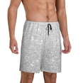 thumbnail image 2 of Wukai Silver Glitter Men’s Short Pajama Pants With Pockets Soft Sleep Pj Shorts for Men-3X-Large, 2 of 6