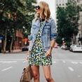 thumbnail image 4 of Fotbe Green Leopard Vestido de Verano sin Mangas para Mujer – Vestido Midi Línea A, Estilo Camiseta Floral, Vestido Playero Casual y Fluido, 4 of 7