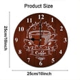 thumbnail image 3 of Eveokoki Rustic Kitchen Wall Clock Wooden Office Coffee Decor Wall Clocks 10 inches Silent Clocks for Kitchen/Office/Coffee Corner Coffee Bar Decoration, 3 of 8