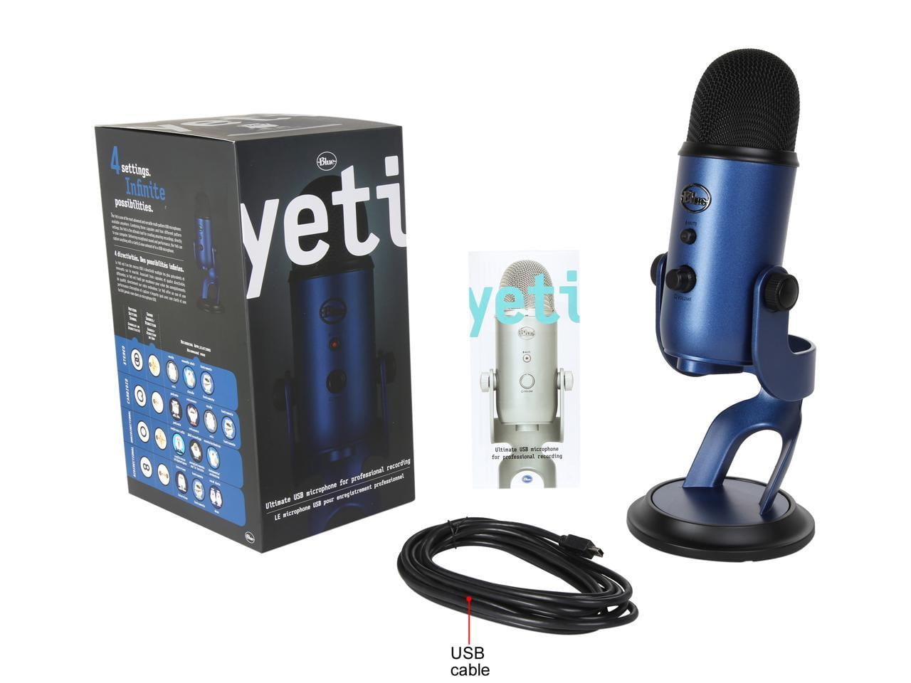  Newest Blue Yeti USB Microphone with 4 Pickup Patterns, 3  Condenser Capsules, Mic Gain Control & Adjustable Stand for Gaming,  Streaming, Podcasting on PC & Mac with GalliumPi Accessories - Silver 