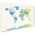 thumbnail image 2 of Trademark Fine Art "Watercolor Political Map of the World 2" Canvas Art by Michael Tompsett, 2 of 3