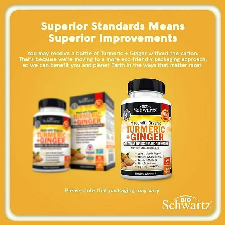 BioSchwartz Turmeric and Ginger Capsules, Joint Support, 1100 mg