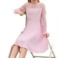 thumbnail image 7 of Long Sleeve Girls Mesh Patchwork Dress Kids Children Dots Print A-line Knee Dress for 4-14 Years, 7 of 7