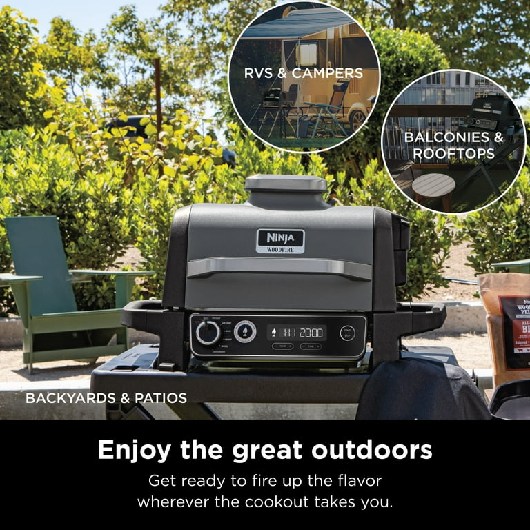 Woodfire Outdoor Grill & Smoker, 7-in-1 Master Grill, BBQ Smoker and Air  Fryer in Gray