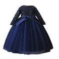 thumbnail image 2 of AMERTEER Robe Princesse pour Filles Bébé Manches Longues Sequins Maille Noël Anniversaire Fête Banquet Rouge 11-12 Ans, 2 of 8