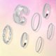 thumbnail image 1 of 7 unids/set anillos de dedo Punk anillo de cola de articulación de hebilla de Metal para mujer (plata) Tmvgtek Para estrenar, 1 of 7