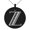 Black, variant on Stainless Steel Letter Z Initial Metro Retro Monogram Engraved Small Medallion Circle Charm Pendant Necklace